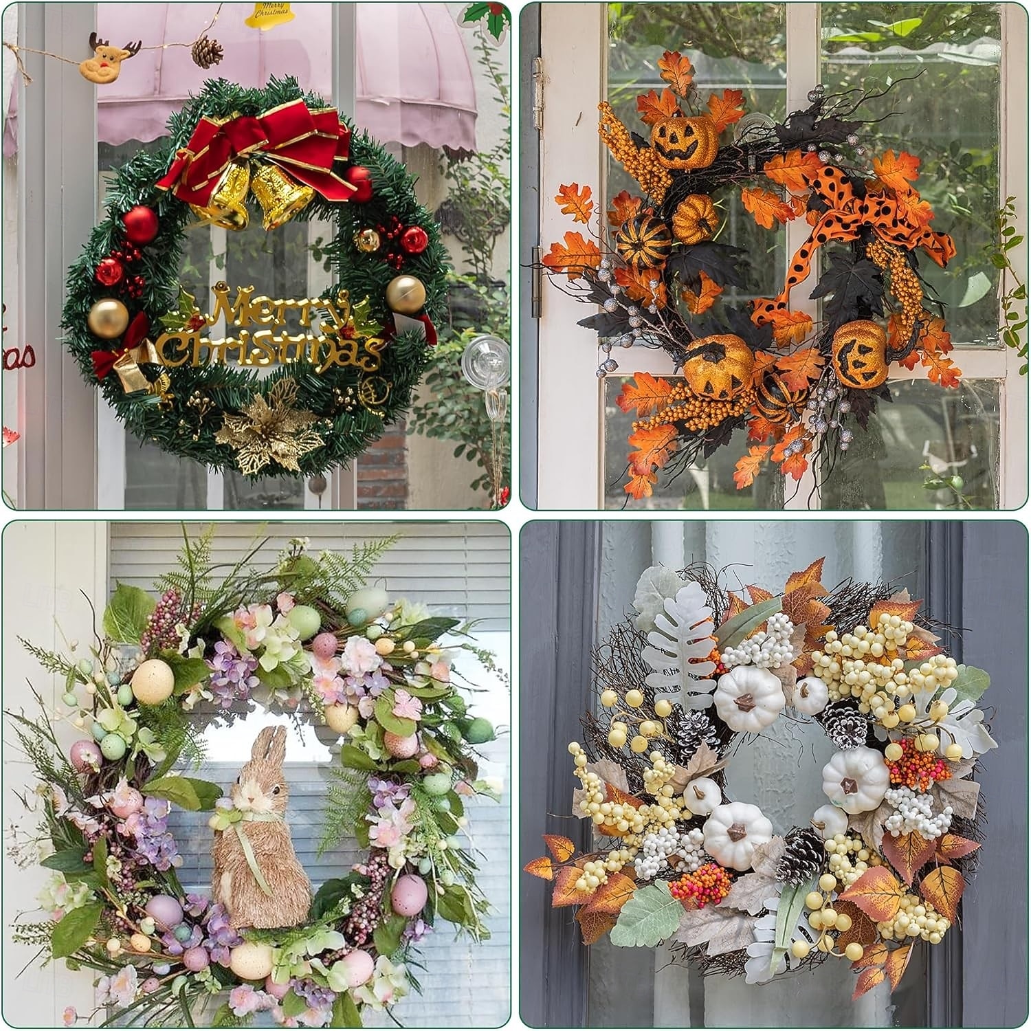 4 ganci a ventosa per ghirlande: resistenti, reggono fino a 8,2 kg (18 libbre), ganci grandi da 1,8 pollici, ideali per ghirlande di Halloween e Natale, non richiedono attrezzi, non danneggiano porte del 2026 a $13.99 –P3