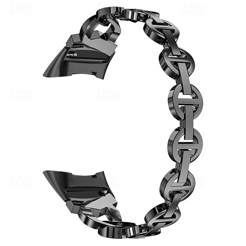 سوار ساعة ذكية متوافق مع فيتبيت تشارج 6 / فيتبيت تشارج 5 حزام ساعة ذكية من الفولاذ المقاوم للصدأ مرصع بأحجار الراين والكريستال اللامع سوار مجوهرات ألماس بديل لفيتبيت تشارج 6 2025 - $18.99 –P3