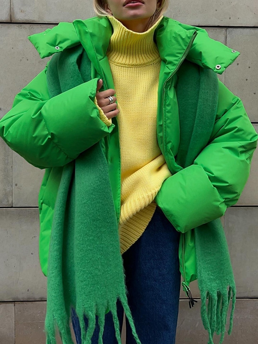 Dam Anorak Bekväm Andningsfunktion Dragkedja Ficka Ledigt Slät Semester Gata Ledigt Dagliga kläder Enkelknäppt Normal Huva Normal Långärmad Ytterkläder Svart Vin Brun Vår Höst 2025 - $109.99 –P10