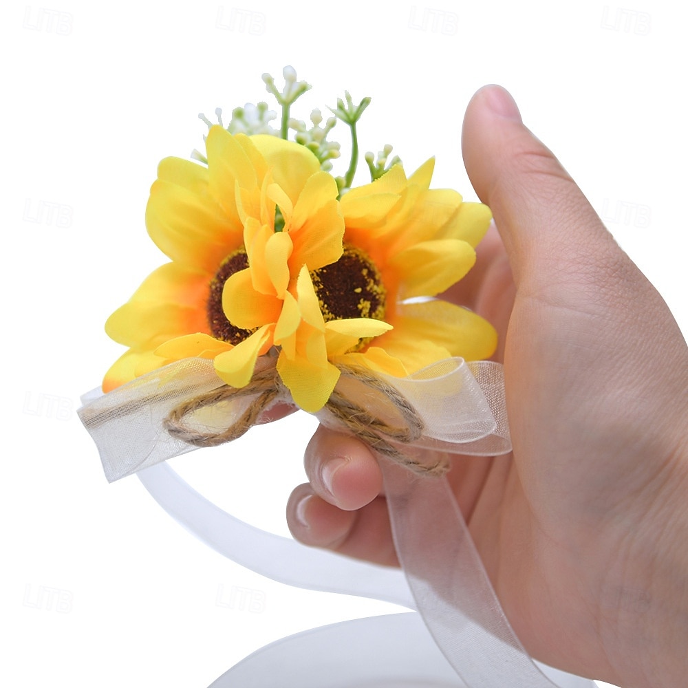 Bröllop handled blommor Handleds Corsage Bröllop / Fest / Bröllopsfest Tyg Blomstil 2026 - $16.49 –P5