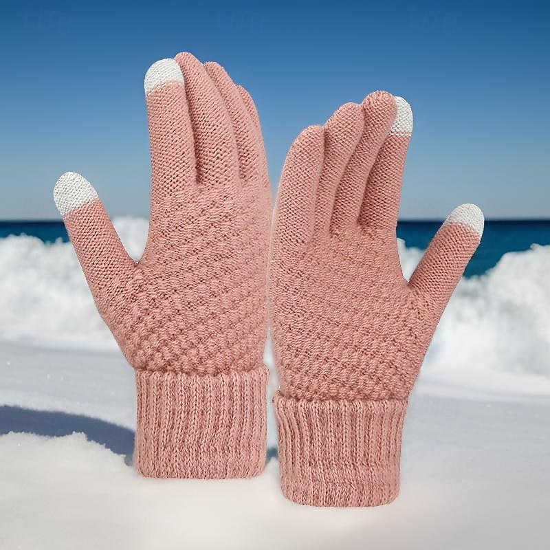 Męskie 1 para Czubki palców Rękawiczki zimowe Dziane rękawiczki Rękawiczki bez palców Moda Nowoczesny Rękawiczki Keep Warm Dzierganie Kolorowy blok Jesień Czarny Biały Żółty Rumiany róż 2026 - $9.49 –P6