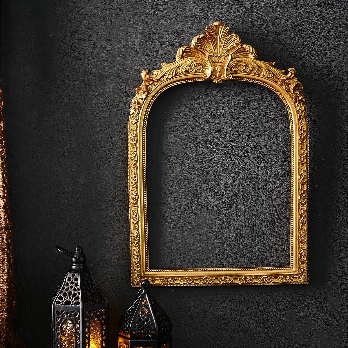 1 unidad de marco decorativo de resina con arco dorado tridimensional de estilo europeo, ideal para decoración de pared o como accesorio para fotografía. 2026 - $20.99 –P4