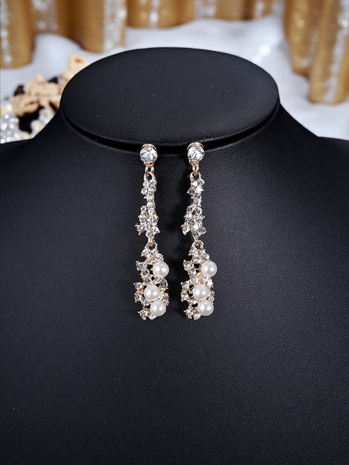 Conjunto de colar e brincos de pérolas e strass feminino, joias vintage elegantes para bailes de gatsby, casamentos &festas noturnas de 2026 por $18.99 –P2