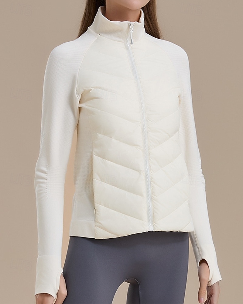 Women's Hiking Jacket Puffer Jacket Thermal Jacket Outdoor Thermal Warm Hiking Outfits Hiking Clothes Winter Autumn / Fall Top Camping / Hiking / Caving Winter Sports Running Solid Color Black White 2026 - $107.99 –P4