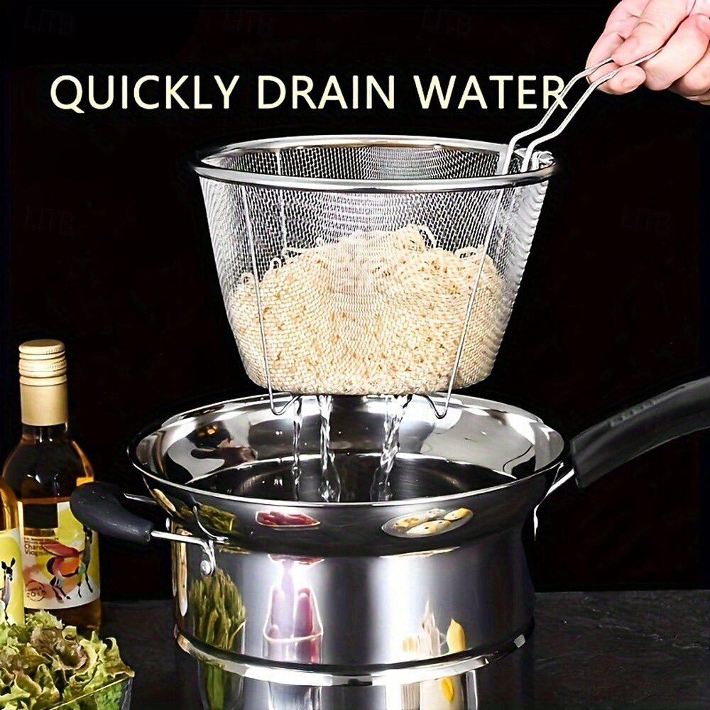 Sanbao Stainless Steel 3-in-1 Kitchen Utensil Set - Durable Multi Functional Cookware with Deep Fryer Basket Steamer Insert and Ventilated Glass Cover - Multi Functional Cookware for Frying Steamin 2026 - $58.99 –P3