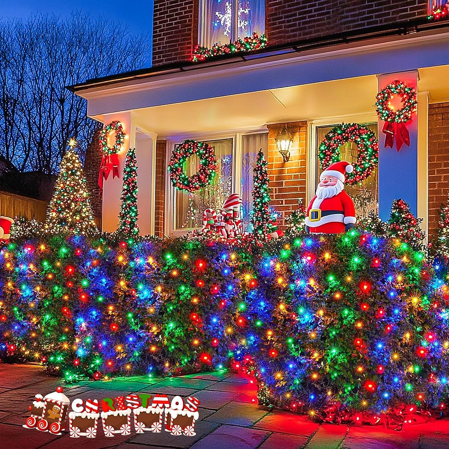 Set di luci a rete collegabili 3 in 1 per interni ed esterni, luci decorative per Natale, Capodanno, matrimonio, atmosfera festiva, telecomando a 13 tasti, tensione di sicurezza 31 V, 1,5 * 1,5 m - 96 del 2025 a $47.99 –P9