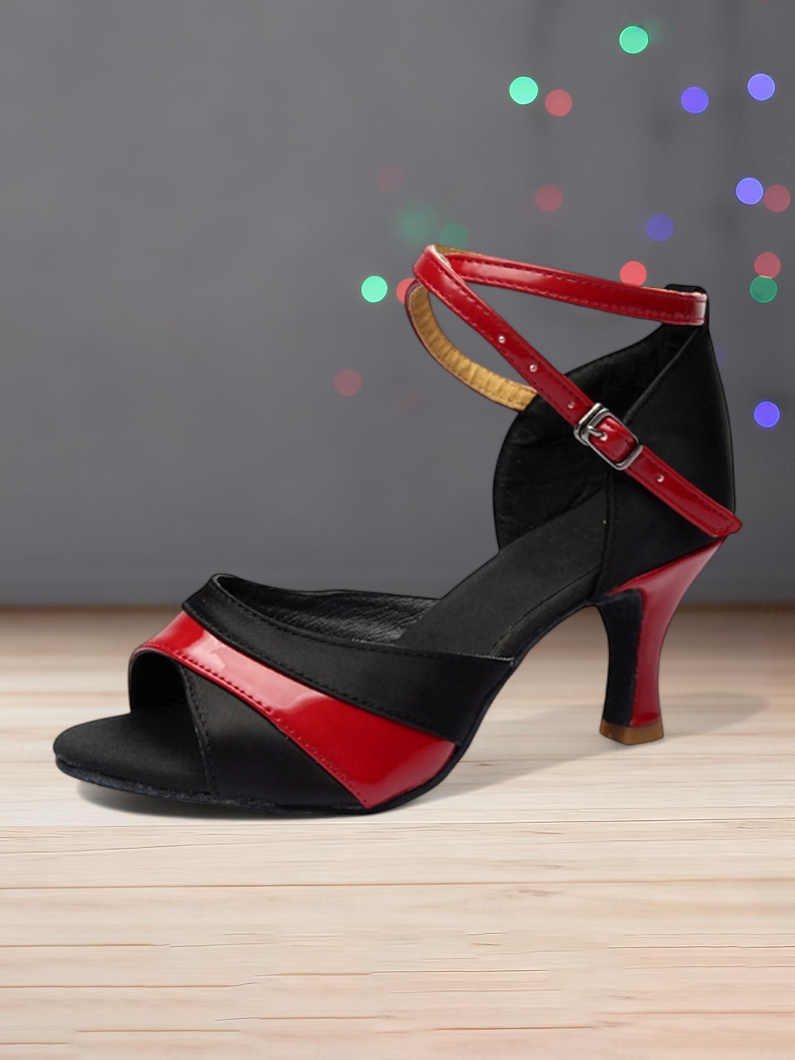 Women's Black and Red Professional Latin Dance Shoes, Strappy Open-Toe Ballroom Heels, Elegant Performance & Practice Shoes for Salsa and Tango Dancers 2026 - $29.99 –P2