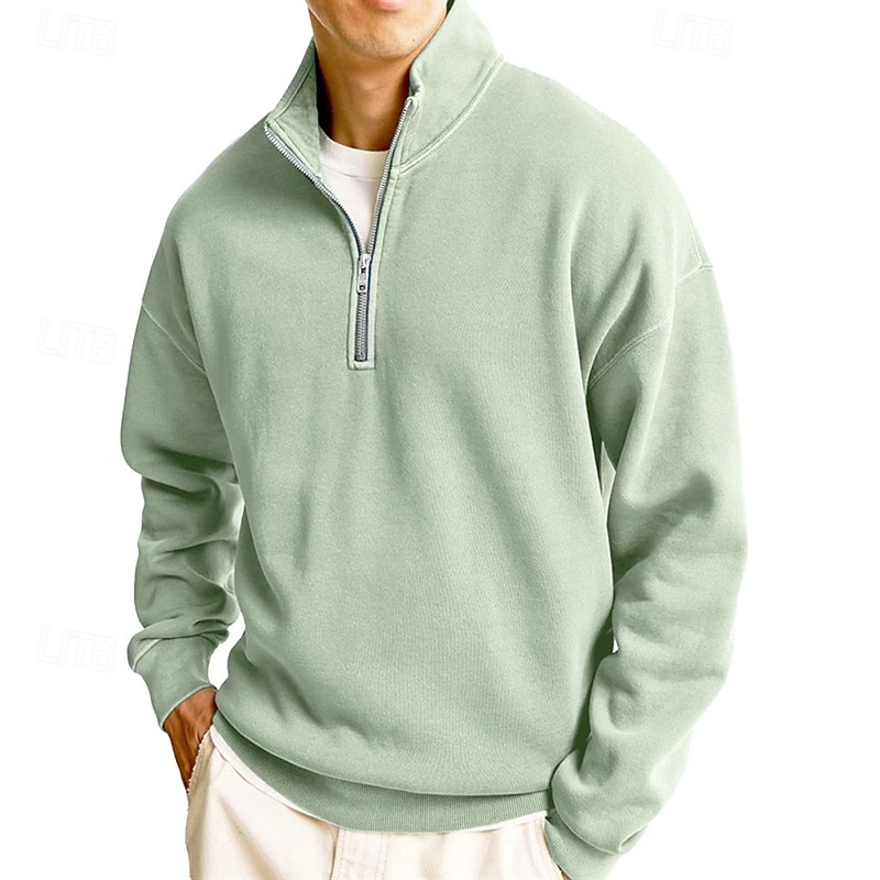 Homens Moletom Estacionar Moletom com zíper Azul Claro Colarinho Clerical Meio Zíper Tecido Zíper Casual Diário Desportos e Ar livre Roupa de rua Legal Roupa de Esporte Primavera & Outono Roupa de 2026 por $28.99 –P12