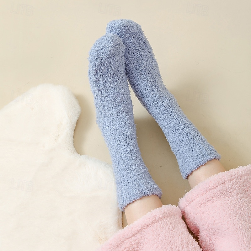 Damen Crew Socken Outdoor Ferien Einfarbig Polyester Lässig Warm 1 Paar 2026 - kr.69 –P3