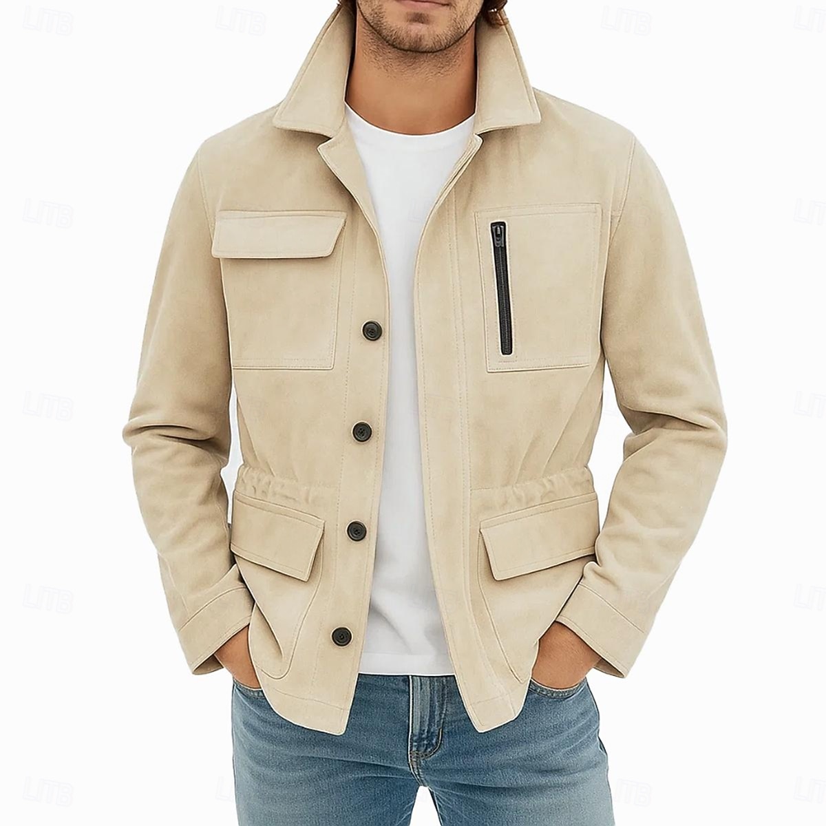 Pánské Bunda z umělého semiše Rüzgarlık Hnědá semišová bunda Ležérní Běžné / Denní Rüzgarlık Slátanina Elastický pas Zima Jaro & podzim Pevná barva Vinobraní Módní Košilový límec Standardní Hněd 2025 - $51.99 –P4
