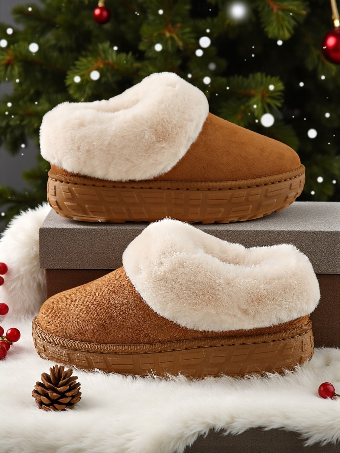 Botas de inverno femininas forradas com pele sintética e sola antiderrapante, botas quentes e aconchegantes para uso ao ar livre em climas frios de 2025 por $24.99 –P3