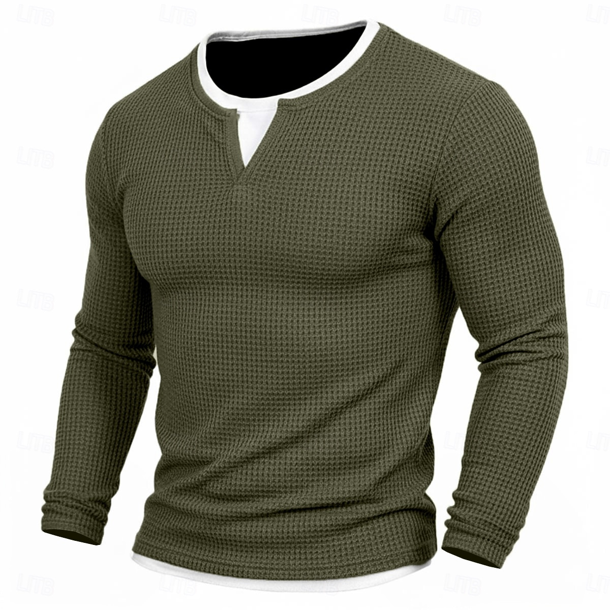 Ανδρικά Βάφλα μπλουζάκι Μπλουζάκι Πουκάμισο Waffle Henley Μακρυμάνικο Στρογγυλή Ψηλή Λαιμόκοψη Λαιμόκοψη V Όλες οι εποχές Συμπαγές Χρώμα Παραδοσιακό / Πεπαλαιωμένο Καθημερινό ψεύτικο δύο κομμάτια 2026 - $24.99 –P6