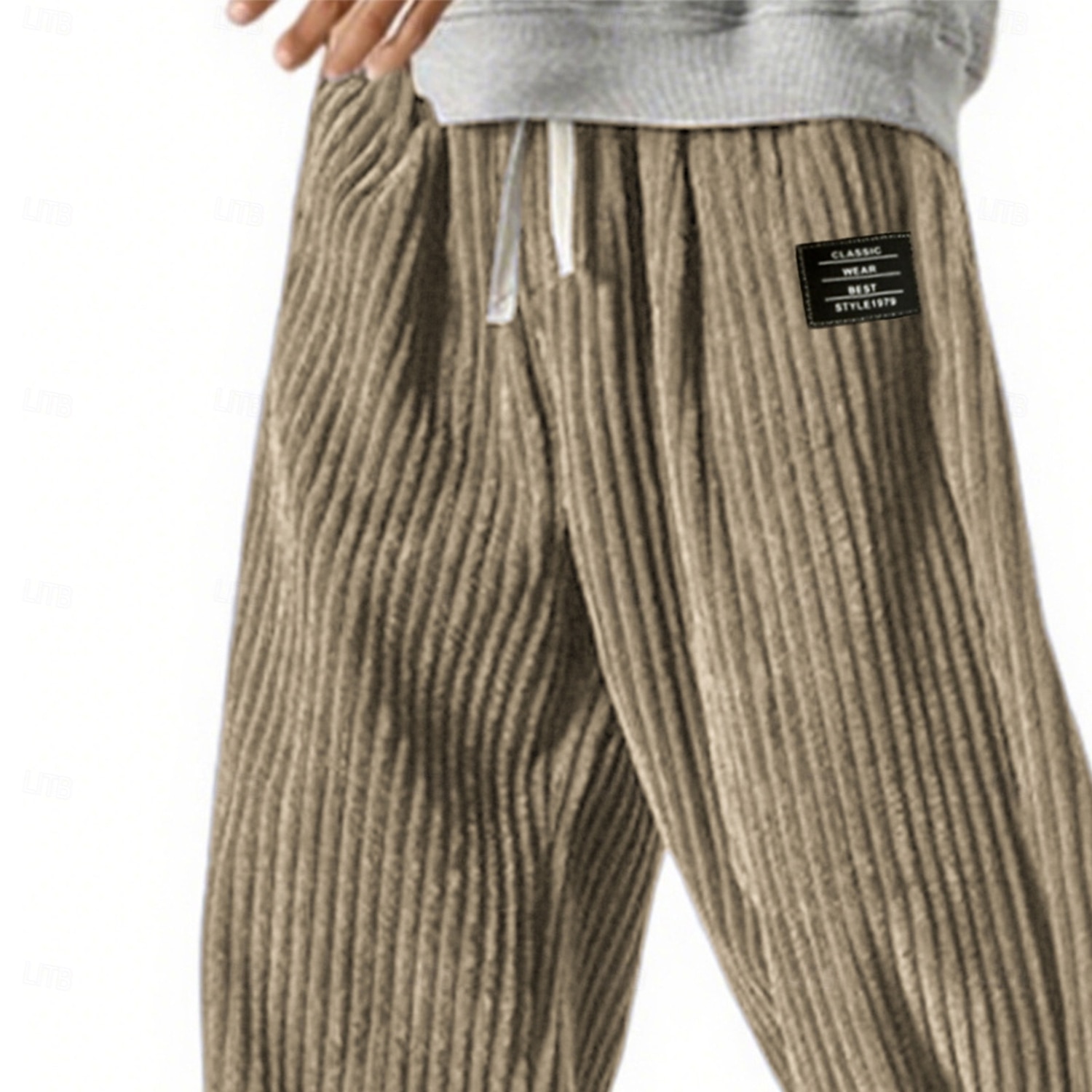 Homens Calças Esportivas Calças Calças de Veludo Calças largas Calça de moletom de perna reta Com Cordão Cintura elástica Côr Sólida Conforto Comprimento total Ao ar livre Casual Diário Moda Estilo de 2025 por $24.99 –P3