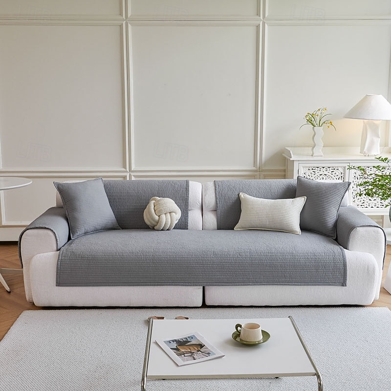 Poszewka na poduszkę na sofę w stylu nordyckim, całoroczny pokrowiec z bawełny, nowoczesna minimalistyczna antypoślizgowa podkładka na sofę, ochraniacz na sofę do salonu 2026 - $41.99 –P12