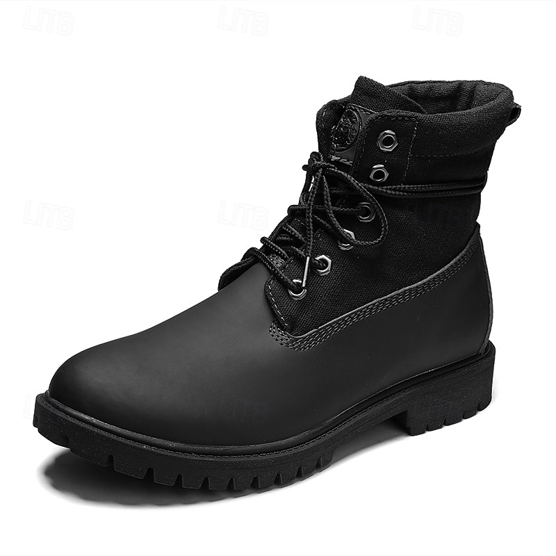 Yellow Faux Leather Men's Work Boots with Lace-Up Design – Durable and Stylish Footwear for Outdoor Activities and Work Environments 2025 - $59.99 –P8