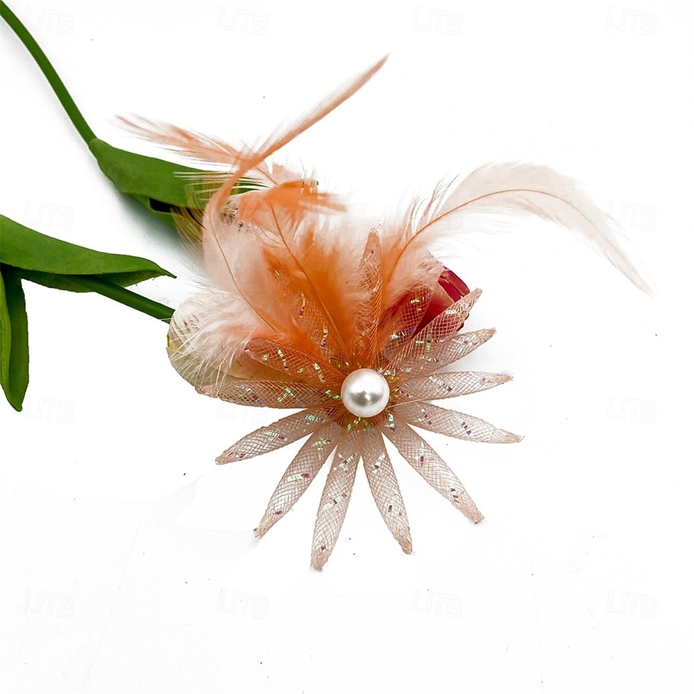 Fascinators Perle Tissu Chapeau Fedora Formel Mariage Noël Fête du thé Course de Chevaux Élégant ancien Avec Plume Casque Couvre-chef de 2026 ? $17.49 –P3