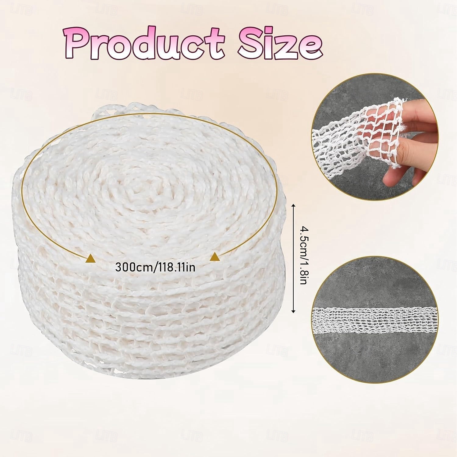 2026年 ハムネット ホワイト 3メートル ロール ローストネット 綿糸 肉ネット 伸縮性 ルーラデネット 調理アクセサリー 肉ネットロール 収納用 吊り下げ ベーキング 調理 ハム 肉 ソーセージ  コレクション – $11.99 –P3