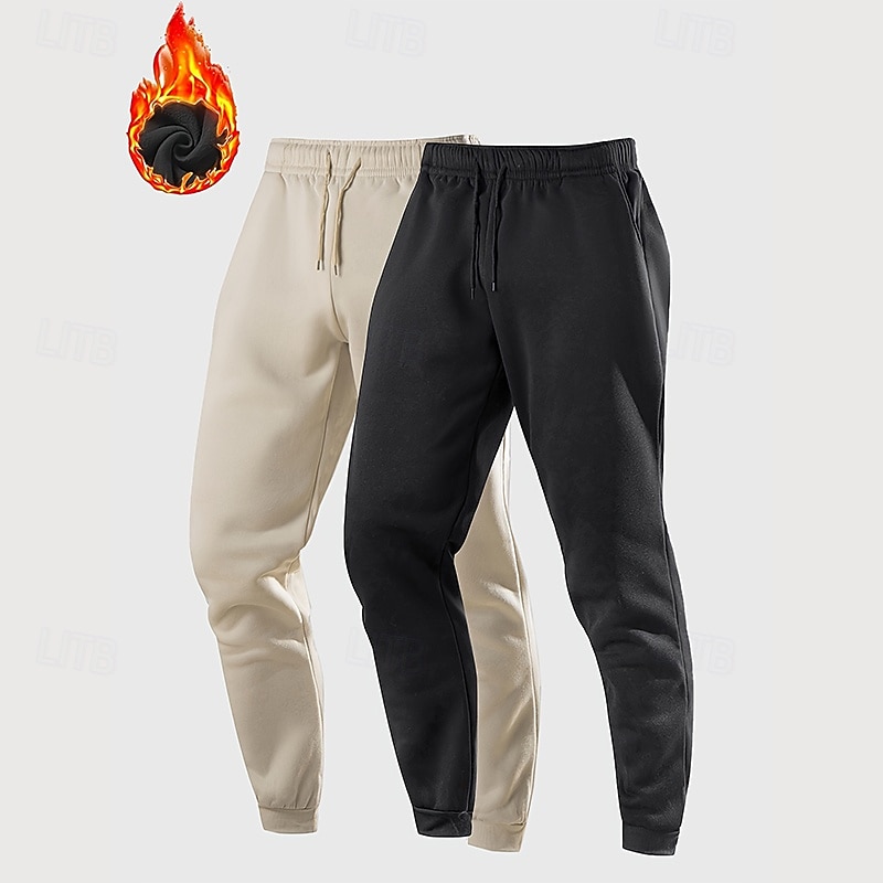 Ανδρικά Αθλητικές Φόρμες Τζόγκερ Παντελόνι Fleece Παντελόνια Pantaloni de Alergat Κορδόνι Ελαστική μέση Πολυσυσκευασία Σκέτο Ύγρανση Αναπνέει Πλήρες μήκος Υπαίθρια Αθλήματα Causal Καθημερινά 2025 - $19.99 –P2