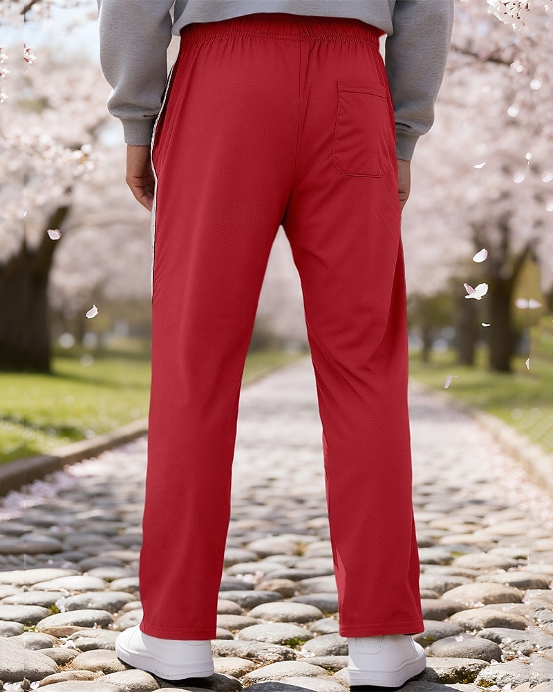 Hombre Pantalones de Deporte Pantalones Pantalones deportivos de pierna recta Correa Bolsillo Cintura elástica Bloque de color A Rayas Comodidad Diario Deporte Moda Casual Vino Verde Ejército 2026 - $20.99 –P3