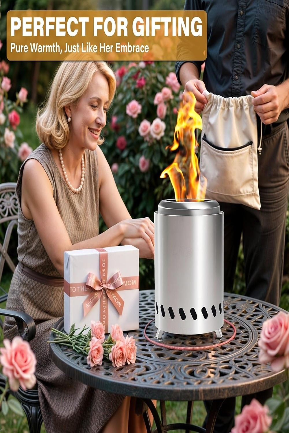 Tabletop Fire Pit Smokeless Portable Bonfire 304 Stainless Wood Burning with Grill and Removable Ash Pan, Ideal for Camping and Part 2025 - $54.99 –P6
