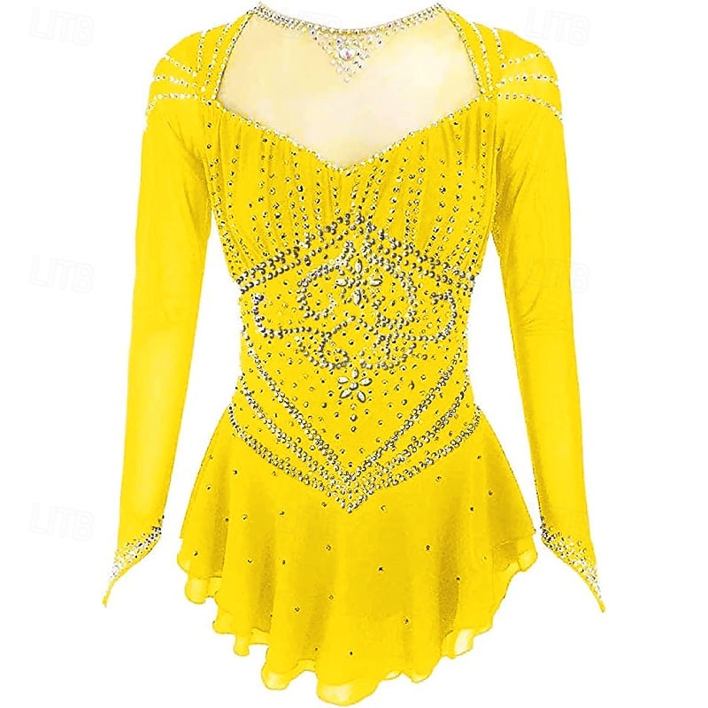 slim fit dress slacks Gold Embroidered Black Figure Skating Dress by Tania Bass Ladies Medium main image 1