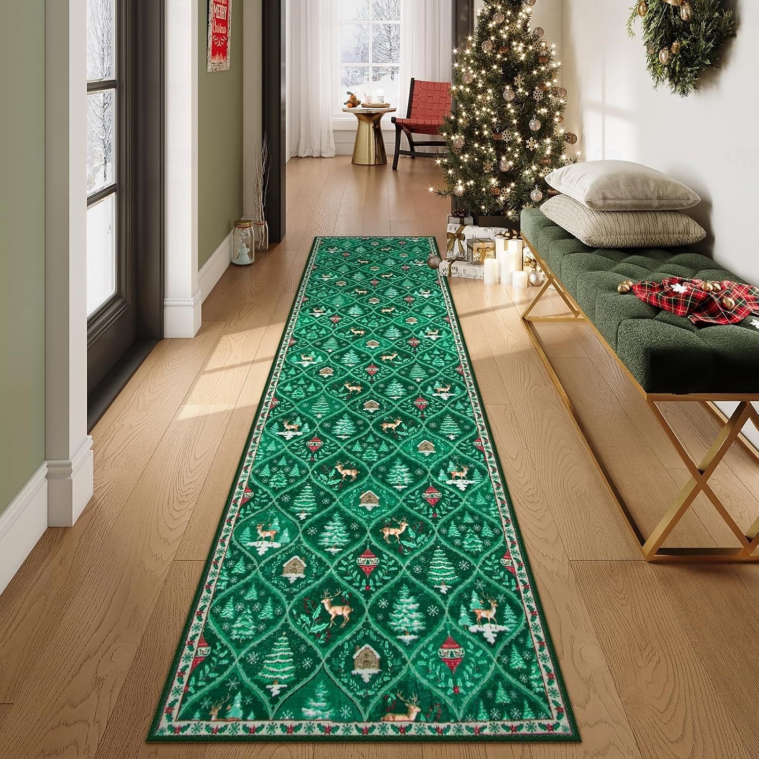 Christmas Area Rug For Hallway Kitchen Bedroom Living Room Decoration Crystal Velvet Soft Non-Slip Washable Carpet Easy Clean Floor Mat Holiday Home Decor 2026 - $13.49 –P2