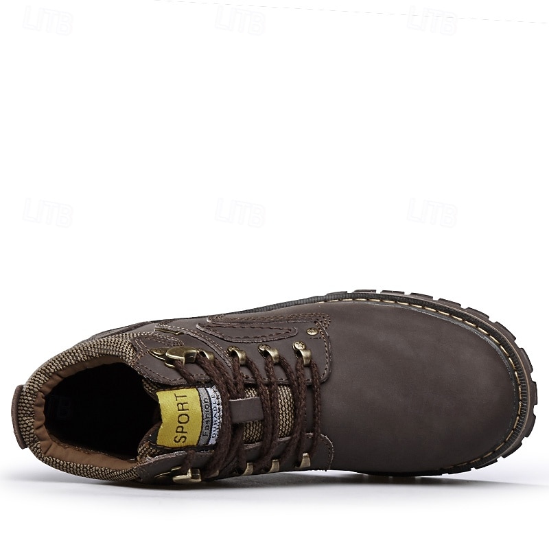 Men's Yellow Faux Leather Work Safety Boots with Shock-Absorbing Sole and Steel-Toe Protection, Durable Construction Boots for Outdoor Labor and Industrial Work 2026 - $64.99 –P15