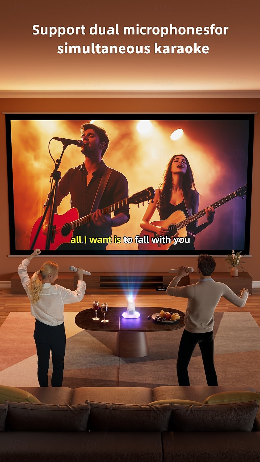 Премиум проектор YT900 с автофокусировкой разрешение 1920*1080 опциональная микрофонная основа светодиодная лента 2.4/5GHz двухдиапазонный Wi-Fi Android 13.0 3-х линзовый стеклянный объектив с 2026 - $217.09 –P1