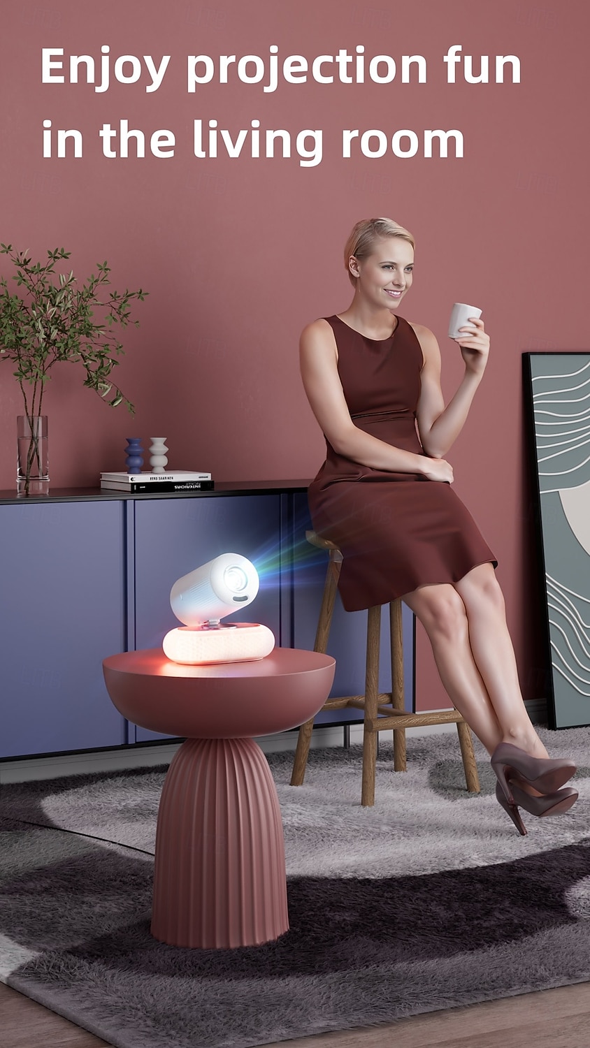 Премиум проектор YT900 с автофокусировкой разрешение 1920*1080 опциональная микрофонная основа светодиодная лента 2.4/5GHz двухдиапазонный Wi-Fi Android 13.0 3-х линзовый стеклянный объектив с 2026 - $217.09 –P7