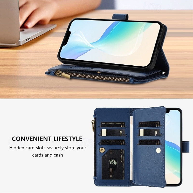 Phone Case For iPhone 17 Pro Max 17 Air 17 16 Pro Max Plus 13 Pro Max Mini Wallet Case Shockproof Retro PU Leather 2026 - $18.99 –P8