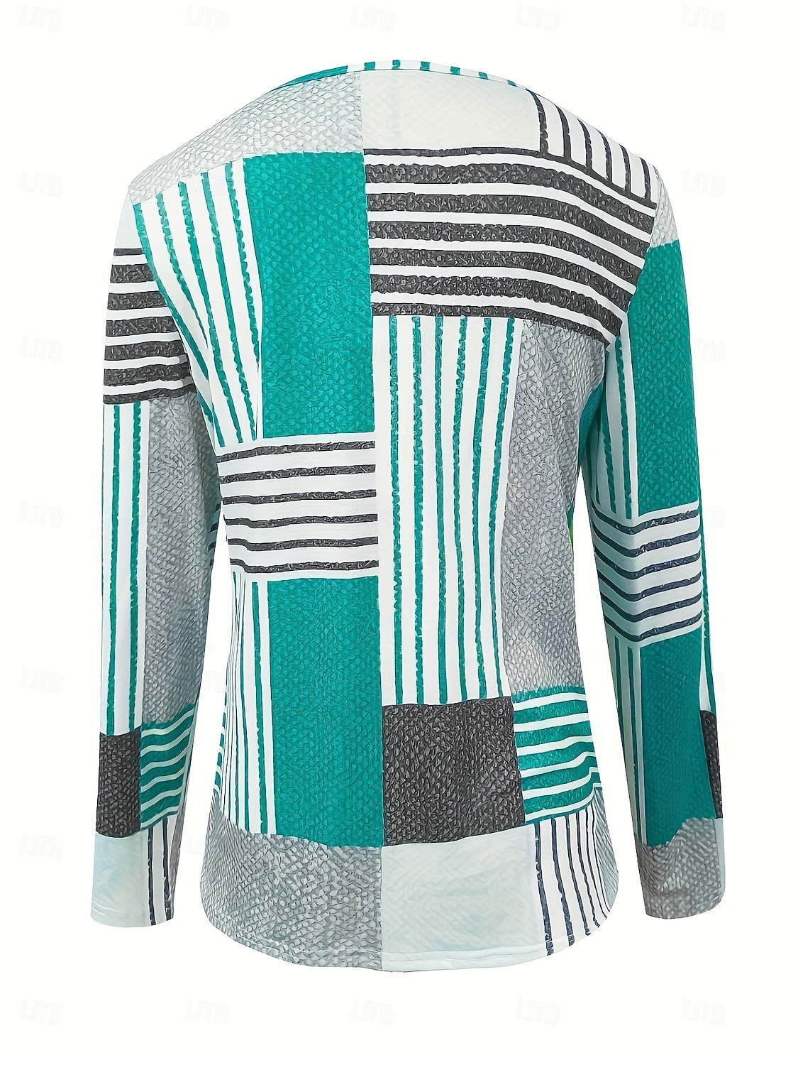 Γυναικεία Μπλουζάκι Φερμουάρ Στάμπα Γραφική Γεωμετρικό Βίντατζ Μοντέρνα Στυλάτο Μακρυμάνικο Στρογγυλή Ψηλή Λαιμόκοψη Κανονικά μπλουζάκια Καθημερινά Πράσινο του τριφυλλιού Γκρίζο 2026 - $25.99 –P5