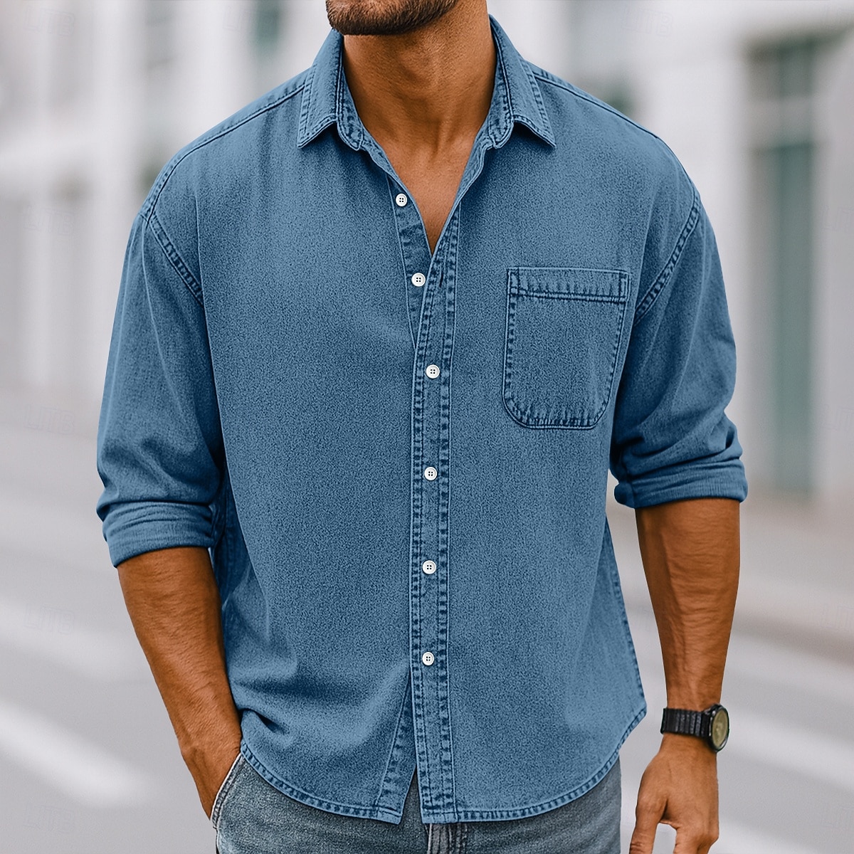 Homens Camisa Social Camisa casual camisa vintage camisa de botão Vinho Azul Marinha Manga Longa Tecido Lapela Casual Streetwear Bolsos Roupa Algodão Elastano Vintage Moda Retro Vintage de 2026 por $31.99 –P8