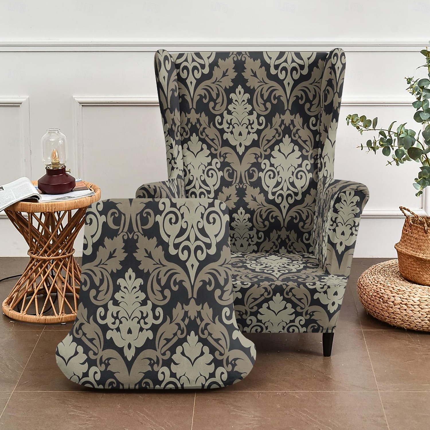 Fundas para sillones orejeros con estampados florales, a rayas y geométricos, de poliéster elástico, protectores decorativos para muebles. 2026 - $41.99 –P3