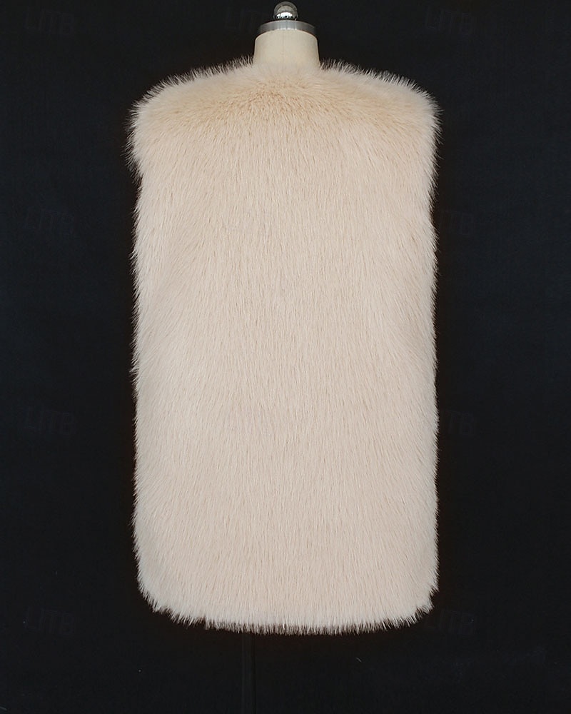 Dame سترة Fuskepels Hold Varm Bekvem Lomme Pels og lær Mote Fritid عادي Feriereise Gate Avslappet Dagligdagstøy Lang V-hals Normal Langermet Yttertøy Svart Vin Kongeblå Høst Vinter 2026 - $37.99 –P9