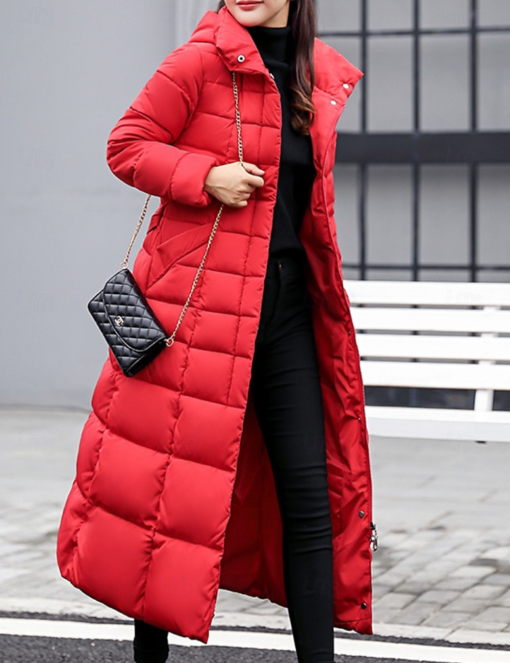 Dam Vinterkappa Dun Hoodiejacka Håller värmen Bekväm Dragkedja Ficka Aktiv Ledigt Slät Utomhus Semester Utekväll Helgen Lång Huva Normal Långärmad Ytterkläder Svart Vit Rubinrött Höst Vinter 2025 - $22.99 –P2