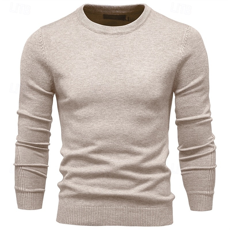 Homme Pull Côtelé Tricoter Hauts Réguliers Tricoté Coupe ajustée Uni Col ras du cou Tricots Contemporain Occasionnel Tenue quotidienne Vêtement Tenue Automne & Hiver bleu marine M L XL de 2026 ? $22.99 –P5