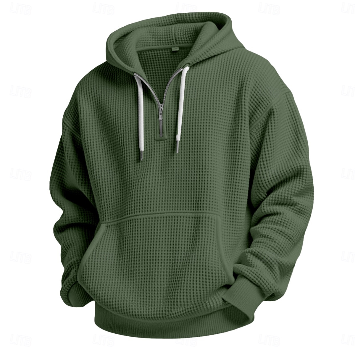 Homme Sweat à capuche Sweat à capuche gaufré Sweat à capuche quart zippé Blanche Vert Claire Vert Véronèse Rouge bleu marine À capuche Uni Poche kangourou Texturé Sport & Loisir Occasionnel Quotidien de 2025 ? $27.99 –P11
