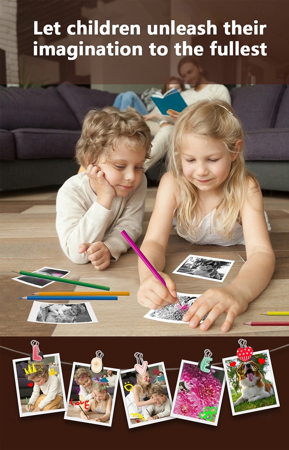 Новинка 2025 года: детская цифровая камера Polaroid Q5 с рисунком из мультфильма, симпатичная мини-камера для детей с HD-фотосъемкой и печатью, мини-видеокамера, рождественский подарок на день 2025 - $45.99 –P7