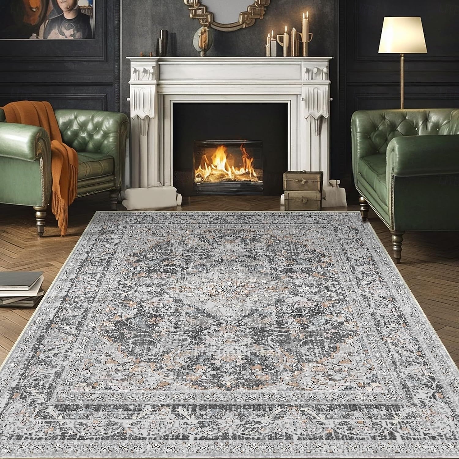 2026年 エリアラグ ヴィンテージペルシャスタイル リビングルームと寝室用 大きく耐久性のある汚れに強いフロアカーペット ソフト ノンスリップ ベッドサイドマット ホームデコ エスニックパターン クラシックデザイン  コレクション – $12.99 –P8