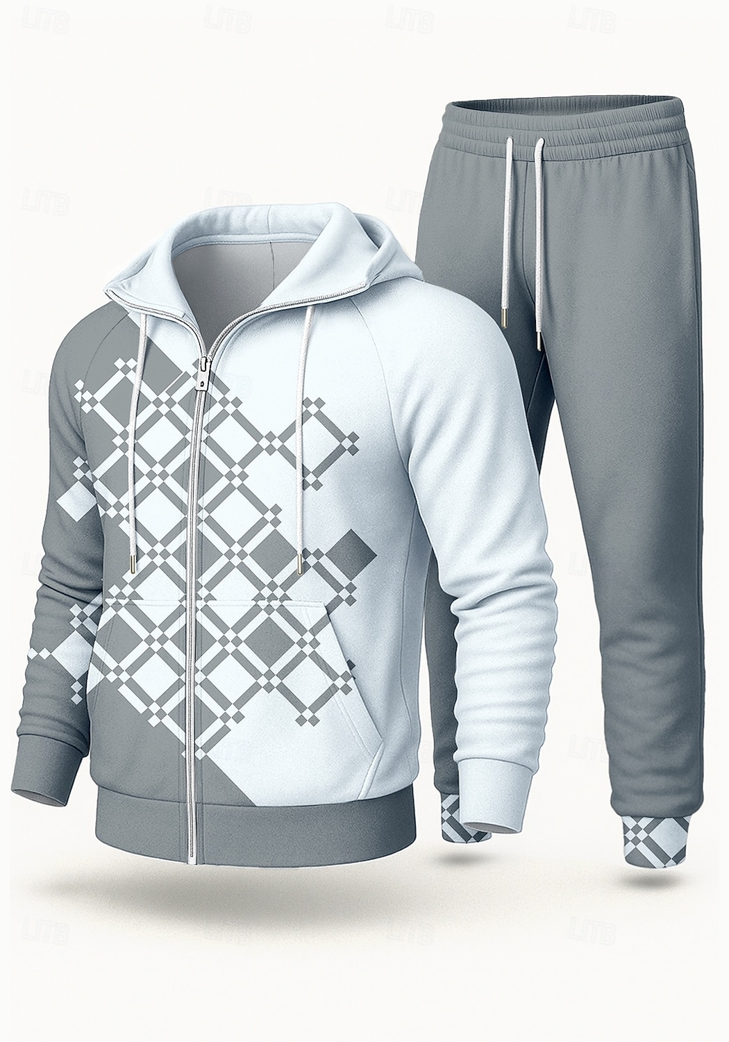 Ανδρικά Φούτερ με Κουκούλα Φόρμα Φόρμα 2 τεμαχίων Κορδόνι Κουμπώσου Γεωμετρικό Ρούχα σύνολα Φθινόπωρο Χειμώνας Μπλε Πορτοκαλί Επάγγελμα Για Υπαίθρια Χρήση Ταξίδια Ελαφρύ Μοντέρνα Μακρυμάνικο 2026 - $47.99 –P6