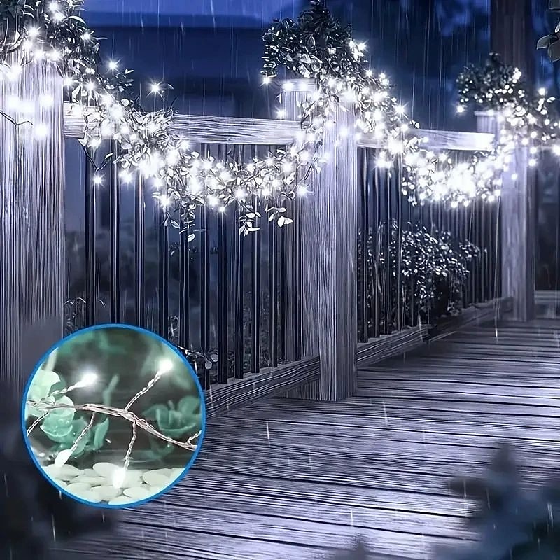 Рождественский дистанционное управление гирлянда светильники 3м 100LEDs 6м 200LEDs огни фейерверка 8 режимов освещения Новый год свадьба праздник сад рождественская елка украшение дома наружное 2025 - $14.99 –P10