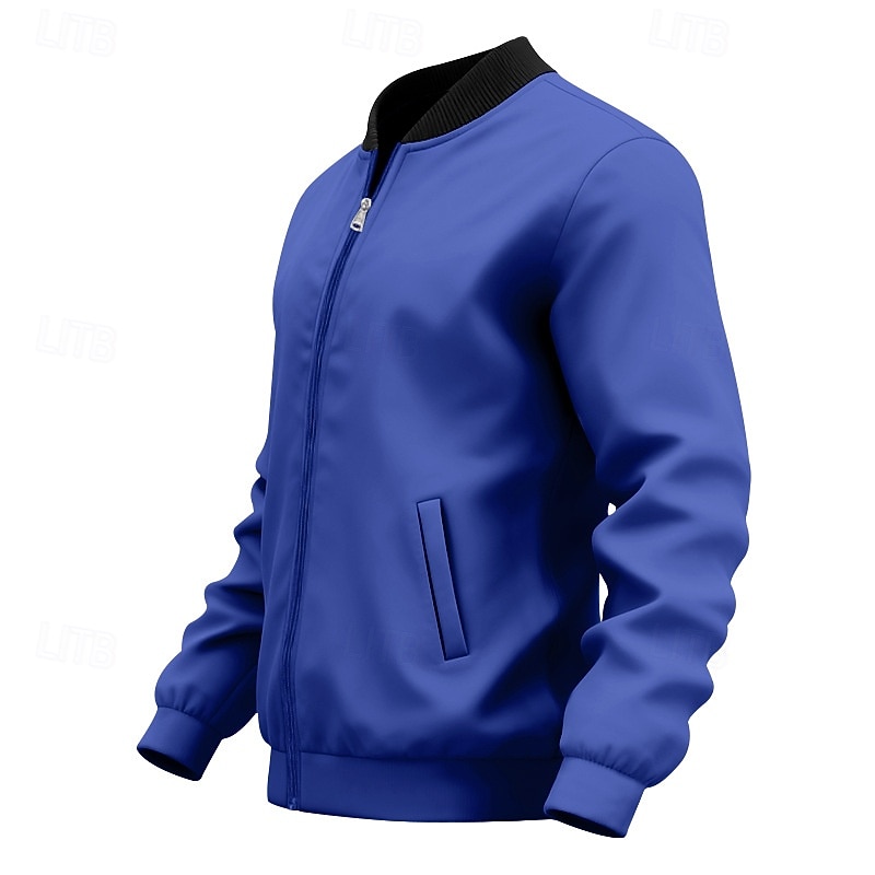 Per uomo Giacca Leggera Giacca Casual Vacanza Quotidiano Traspirante Tasca Primavera Autunno Semplice Moda Classico Collo alla coreana Regolare Nero Giallo Rosso Blu marino Blu reale Giacca del 2026 a $21.99 –P5