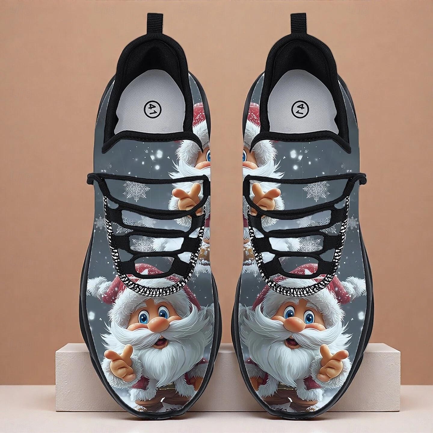 Tênis masculino com estampa de elfo de Natal – design divertido com espírito festivo, ideal para uso casual e festas de fim de ano de 2026 por $34.99 –P1