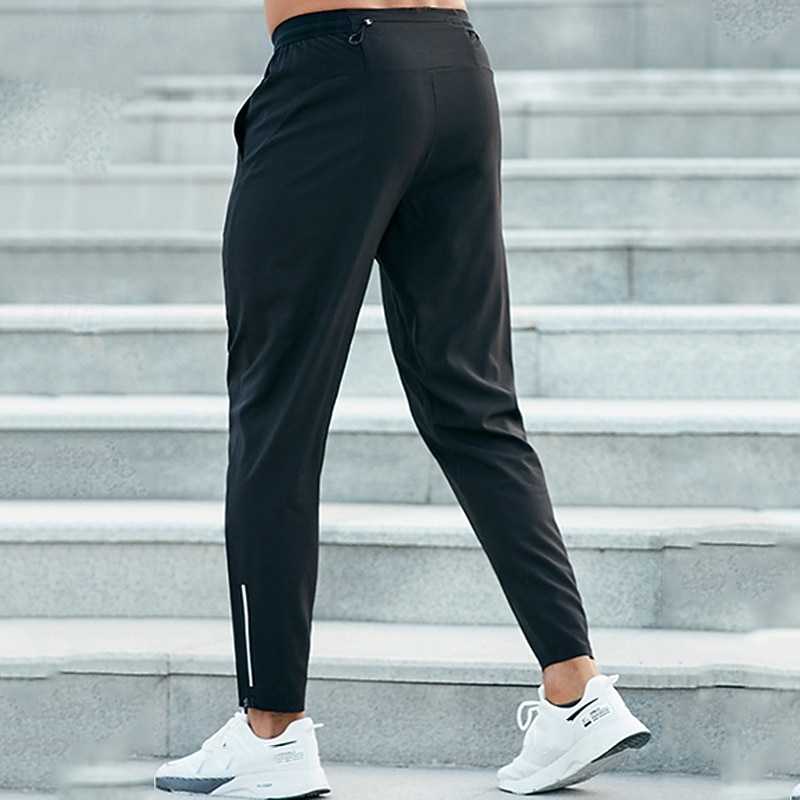 Homens Calças de moletom com punhos calças esportivas Banda Refletora Bolso com zíper Cintura Alta Calças Ginásio Roupa Esportiva Dar certo Primavera Outono Elástico Respirável Academia Exercite-se de 2026 por $31.99 –P14