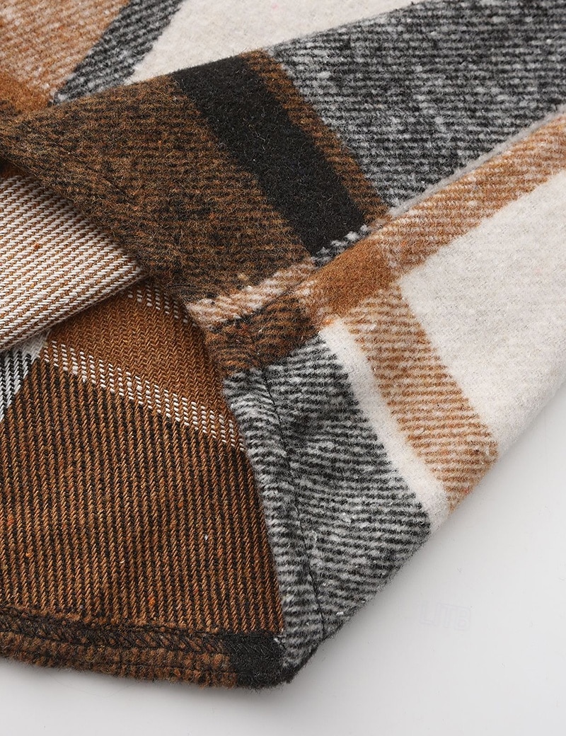 Férfi Ing Flannel ing Gombos póló Overshirt Sárga Arcpír rózsaszín Narancssárga Világos szürke Sötétszürke Hosszú ujj Kockás Térfogatcsökkenés Hétköznapi Napi Ruházat Meleg Divat 2026 - $26.99 –P4