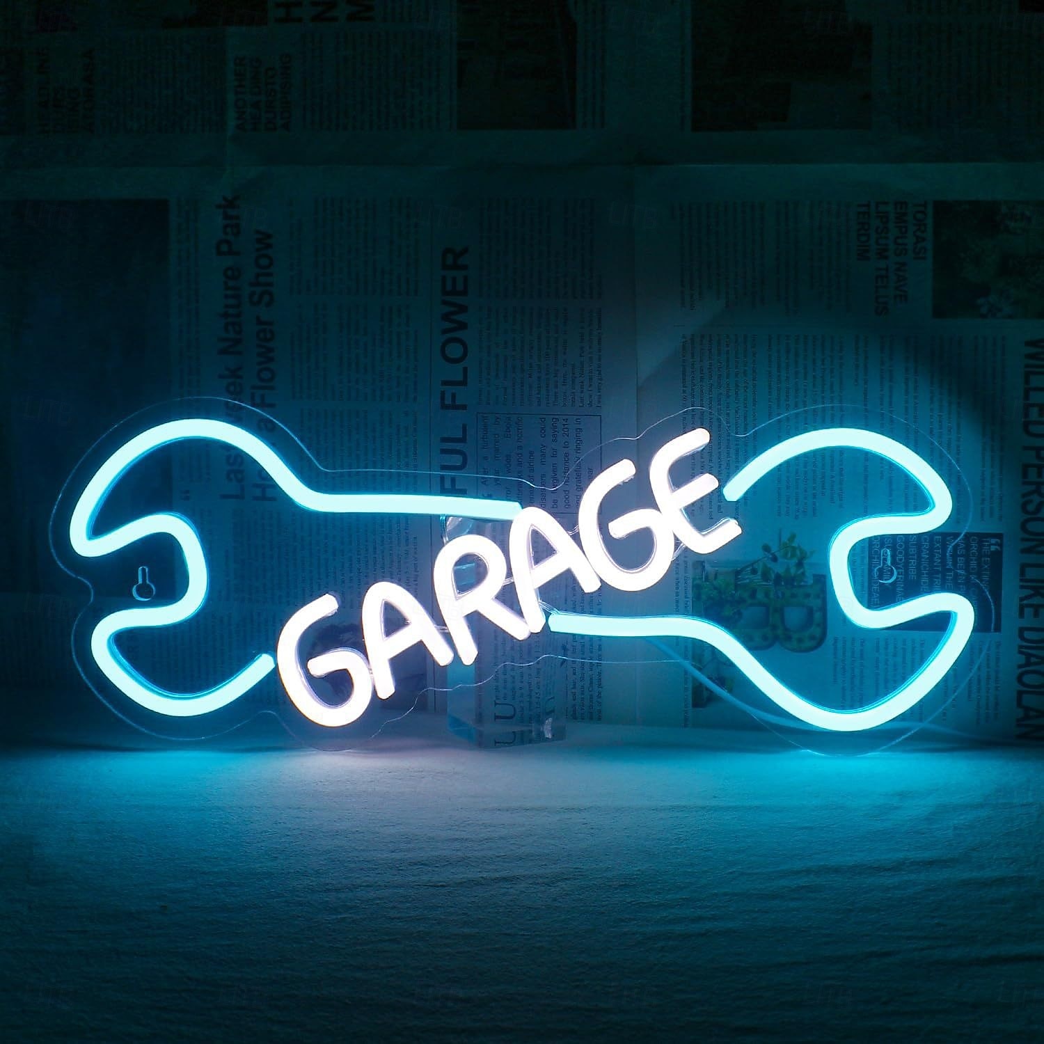 1 шт. инструмент для ремонта гаража, светодиодный акриловый настенный светильник в форме щита, неоновый светильник, атмосферный светильник в форме гаечного ключа, декоративный светильник с USB-блоком 2026 - $42.99 –P9