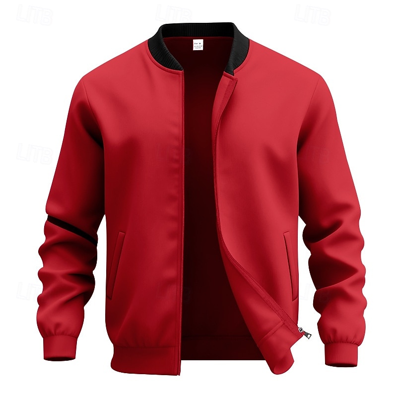 Per uomo Giacca Leggera Giacca Casual Vacanza Quotidiano Traspirante Tasca Primavera Autunno Semplice Moda Classico Collo alla coreana Regolare Nero Giallo Rosso Blu marino Blu reale Giacca del 2026 a $21.99 –P11