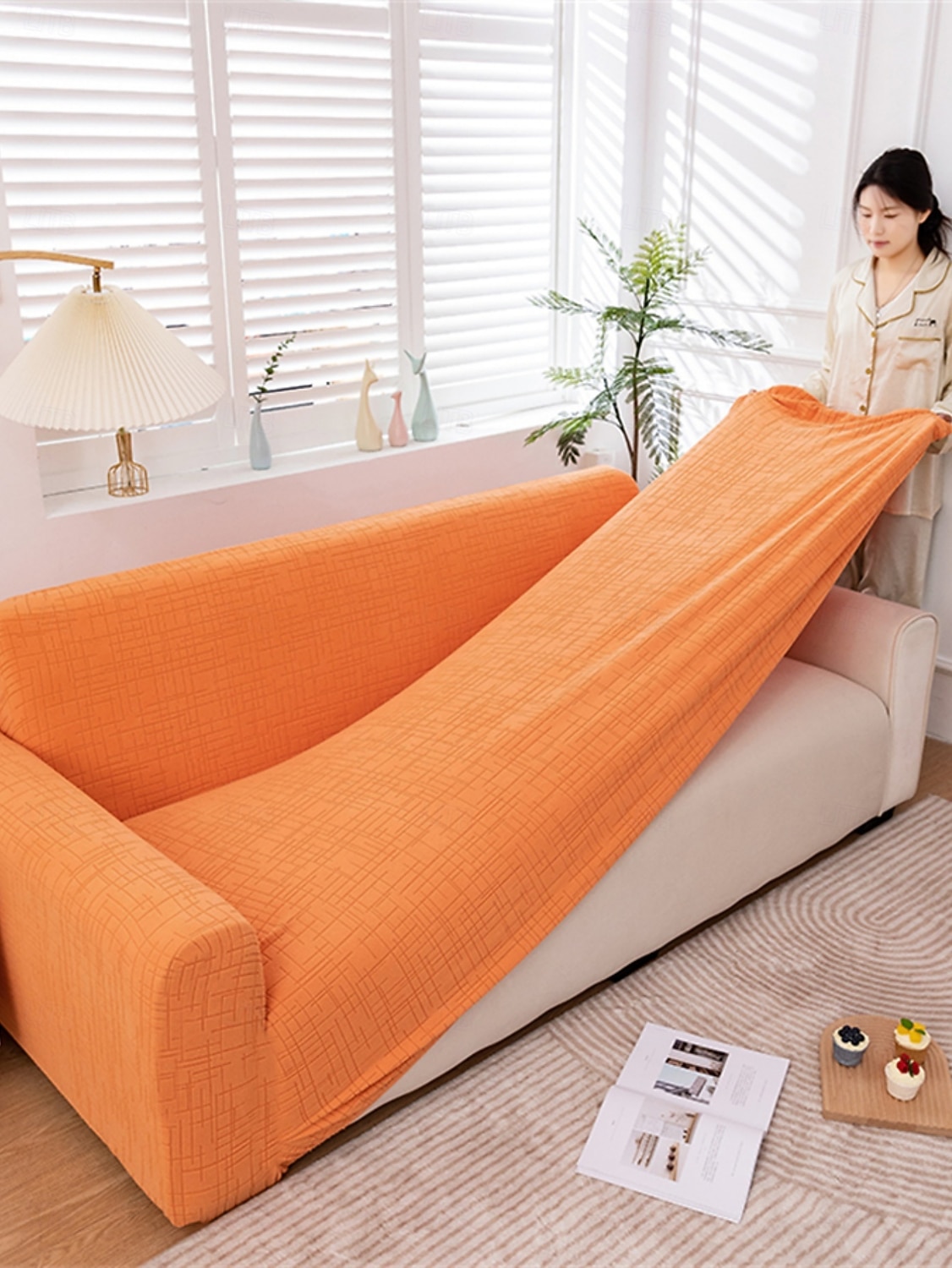 1 Piece Jacquard Wear-Resistant Elastic Sofa Cover – Solid Color Premium All-Season Universal Thickened Anti-Slip Slipcover, Suitable for L-Shaped and 1/2/3/4-Seater Sofas 2026 - $104.99 –P20