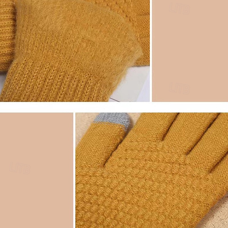 Męskie 1 para Czubki palców Rękawiczki zimowe Dziane rękawiczki Rękawiczki bez palców Moda Nowoczesny Rękawiczki Keep Warm Dzierganie Kolorowy blok Jesień Czarny Biały Żółty Rumiany róż 2026 - $9.49 –P8