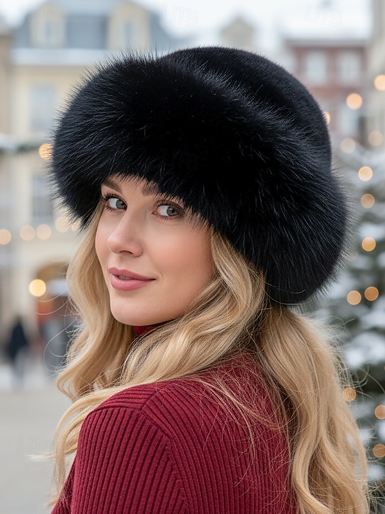 Damskie zimowe berety ze sztucznego futra, miękkie, puszyste i ciepłe czapki w stylu vintage, eleganckie, wielokolorowe czapki na świąteczne stylizacje i na zimną pogodę 2025 - $9.99 –P3